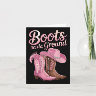 Carte Bottes Sur Le Terrain, Danse En Ligne De La Petite