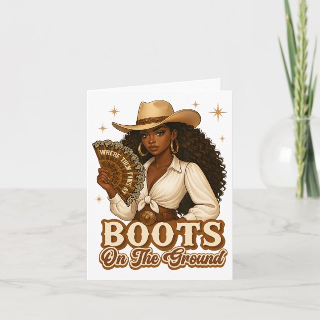 Carte Bottes Sur Le Terrain Junetten Cowgirl Où Ils (Devant)