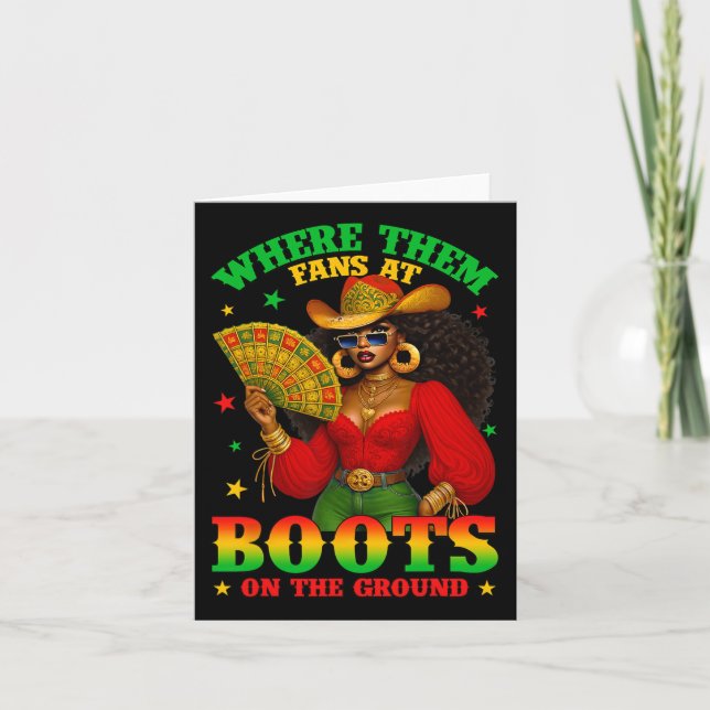 Carte Bottes Sur Le Terrain Junetten Cowgirl Où Ils (Devant)