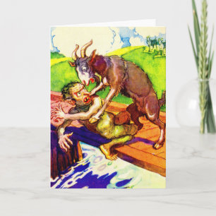 Carte bouc de chèvre et troll