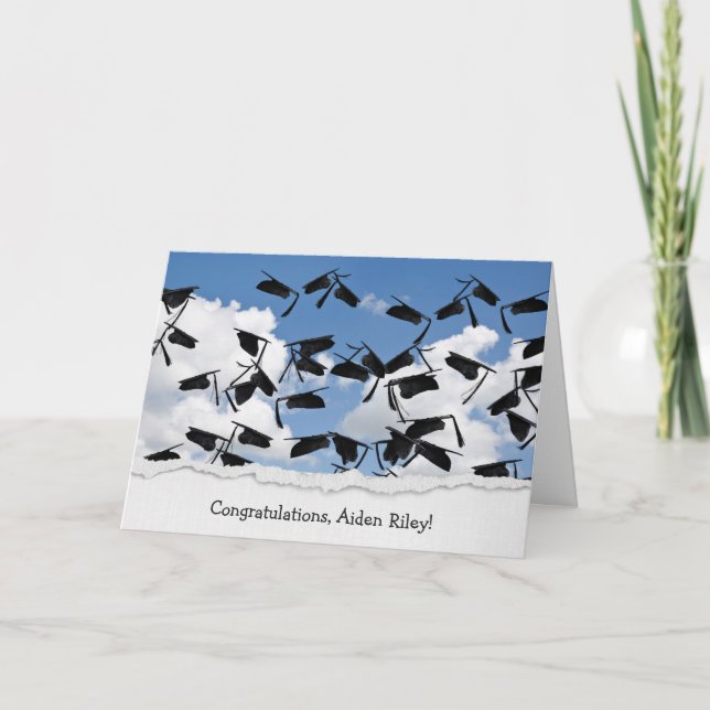 Carte bouchon de graduation dans le ciel (Devant)