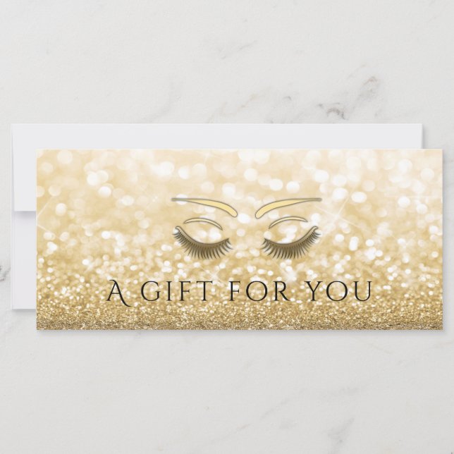 Carte Boucles d'or glittery de luxe et sourcils (Devant)