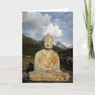 Carte Bouddha dans les montagnes