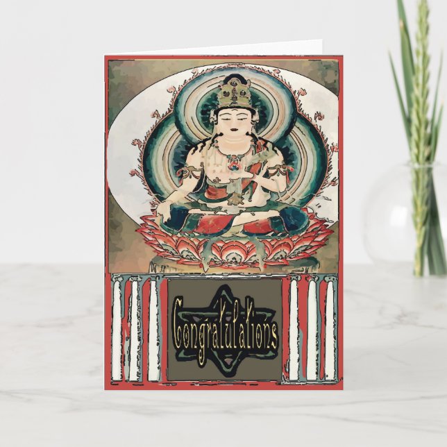 Carte Bouddha, Félicitations, ajoutez du texte (Devant)