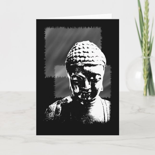 Carte Bouddha noir et blanc (Devant)