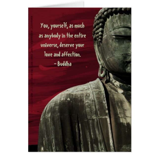 Carte Bouddha Rouge Statue Personnalisable (Devant)