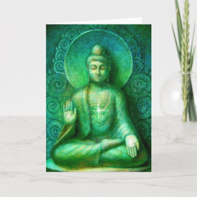 Carte Bouddha vert (Devant)