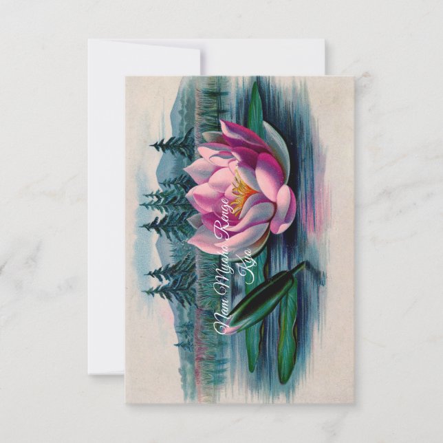 Carte bouddhiste Lotus Nam Myoho Renge Kyo (Devant)