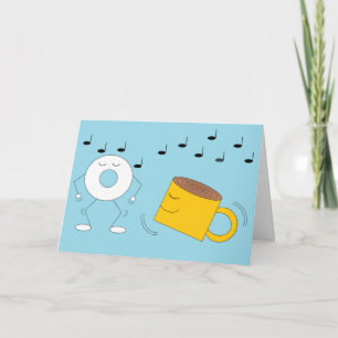Carte Bouge de café et de beigne en poudre pour la danse