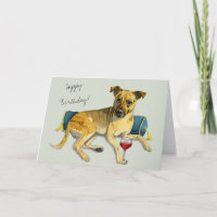 Bougie Brindle Chien Profitant Du Vin | Joyeux ann