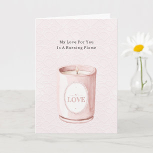 Carte Bougie d'amour rose