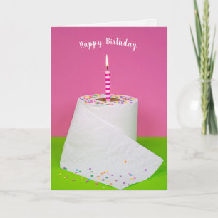 Carte bougie d'anniversaire dans du papier toilette