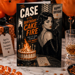 Carte Bougie d'anniversaire de film noir feu drôle d'ann