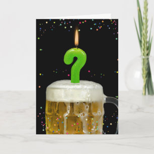 Carte bougie d'anniversaire de point d'interrogation