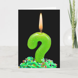 Carte bougie d'anniversaire de point d'interrogation