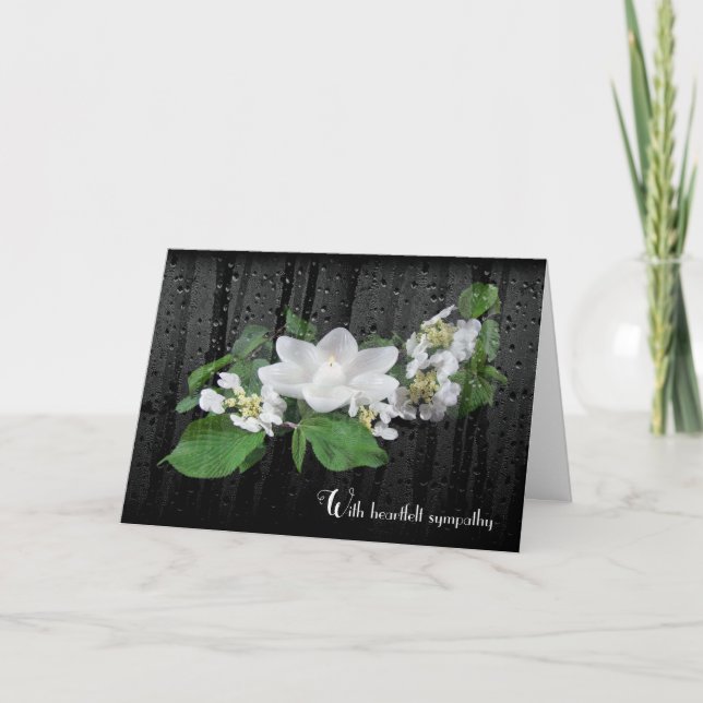 Carte Bougie de Lotus blanc en sympathie avec Raindrops (Devant)