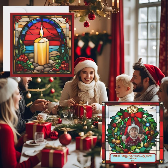 Carte Bougie de Noël dorée Faux Verre tendu (Créateur téléchargé)