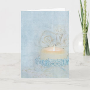 Carte Bougie mariage Avec Garterie Bleue