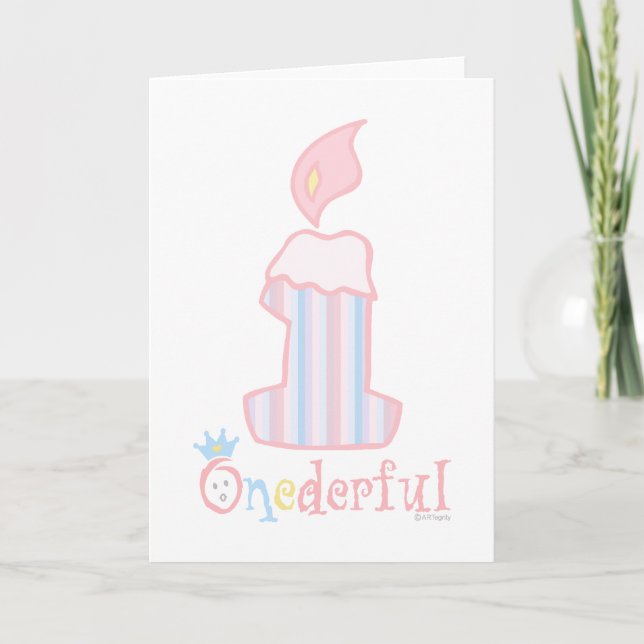 Carte Bougie rose d'ONEderful (Devant)