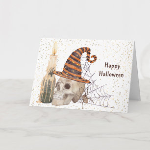 Carte Bougie Web Halloween Skeleton Spider