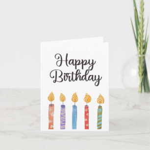 Carte Bougies d'anniversaire colorées simples