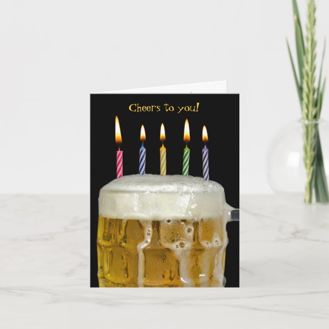 Carte Bougies d'anniversaire en bière (Devant)