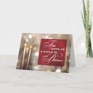 Carte Bougies de Noël Enfant chrétien religieux