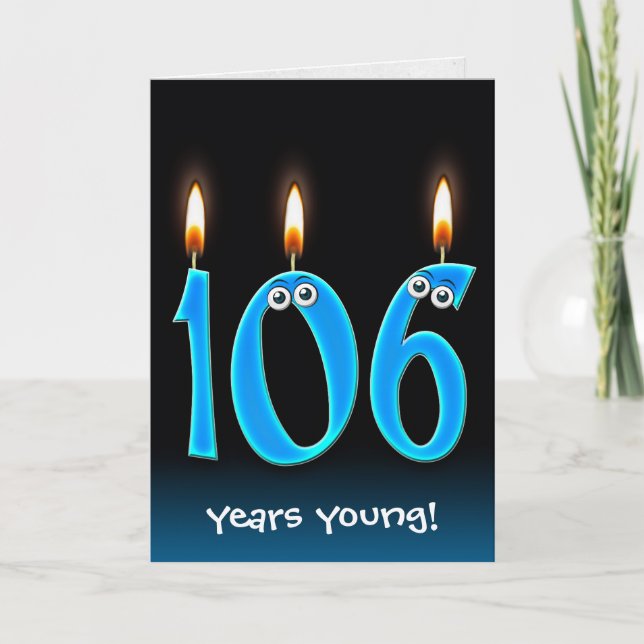 Carte Bougies du 106e anniversaire en noir (Devant)