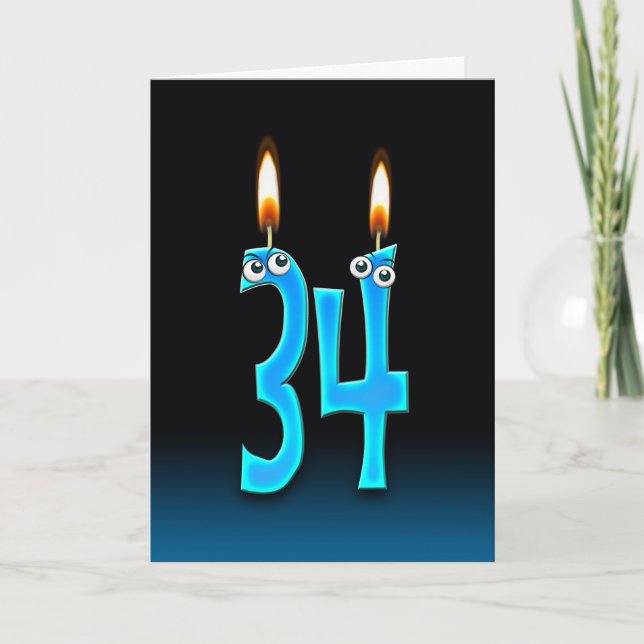 Carte Bougies du 34e anniversaire (Devant)