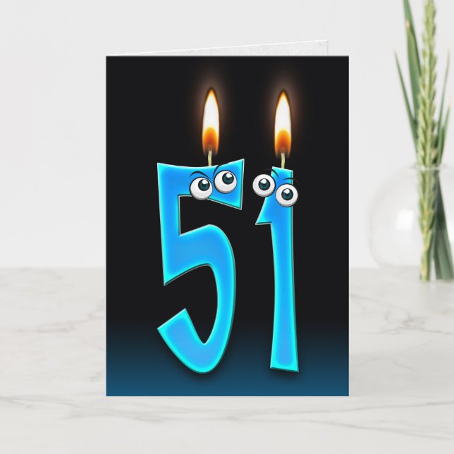 Carte Bougies du 51e anniversaire (Devant)