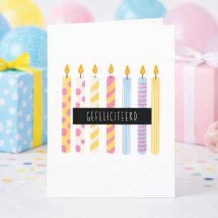 Carte Bougies  Minimal Joyeux Anniversaire