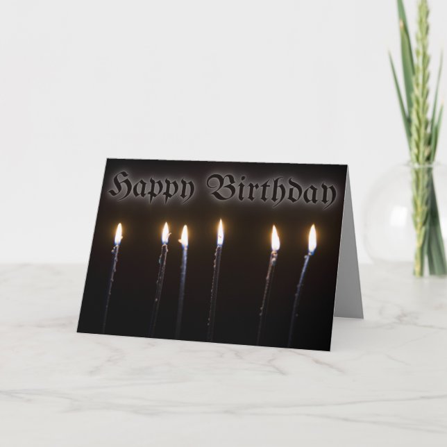 Carte Bougies noires Halloween Anniversaire (Devant)