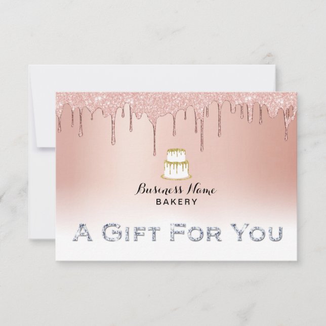 Carte Boulangerie Chef Rose Gold Drift Certificats cadea (Devant)