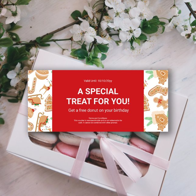 Carte Boulangerie Offre de vacances Business Logo Bon ca (Bakery Holiday Offer Business Logo Gift Voucher)