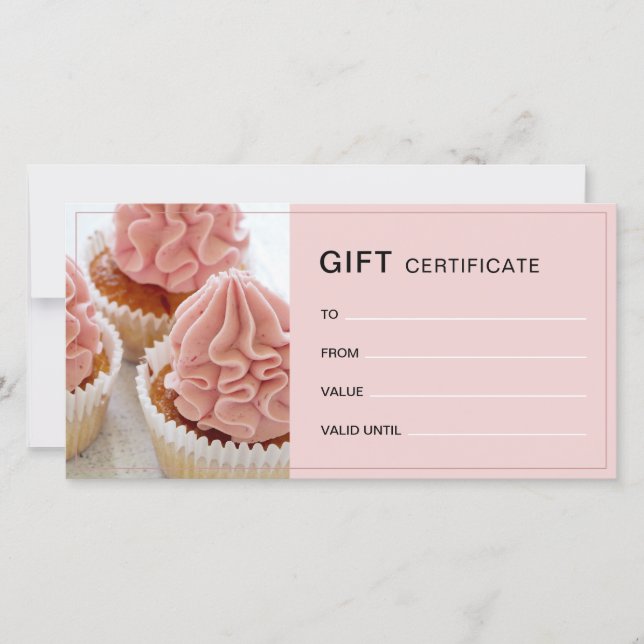 Carte Boulangerie Photo QR Pink Business Cadeau Certific (Devant)