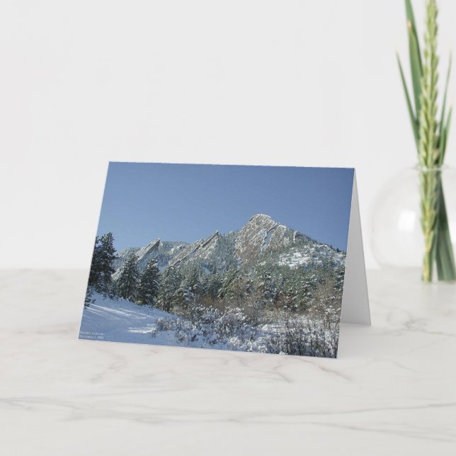 Carte Boulder Flatirons dans la neige (Devant)