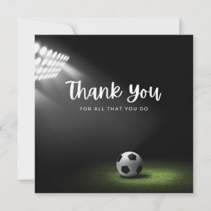 Carte Boule de football avec merci tout ce que vous fait