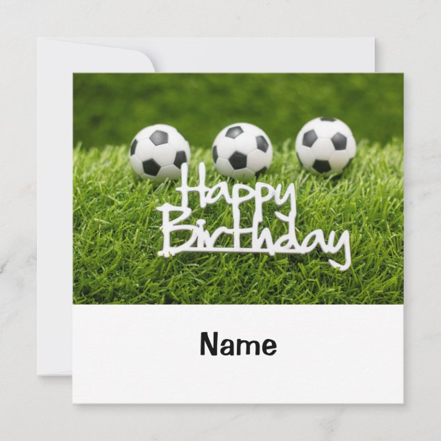 Carte Boule de football avec signe Joyeux Anniversaire s (Devant)