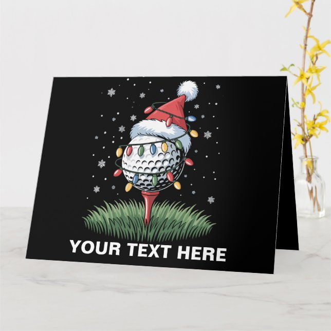 Carte Boule de golf personnalisée Arbre de Noël Santa Ha (Fleur jaune)