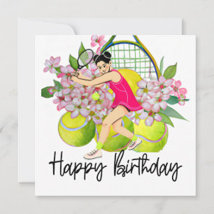 Carte Boule de tennis avec beaucoup de fleur pour la car