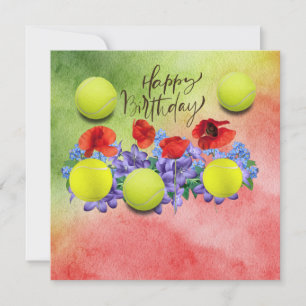 Carte Boule de tennis avec beaucoup de fleur pour la car