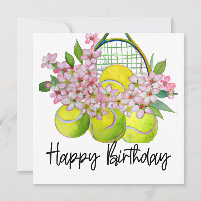 Carte Boule de tennis avec beaucoup de fleur pour la car (Devant)