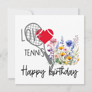 Carte Boule de tennis avec beaucoup de fleur pour la car