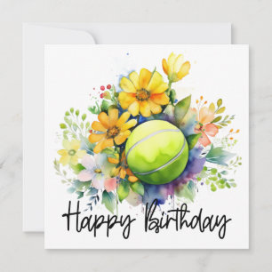 Carte Boule de tennis avec beaucoup de fleur pour la car