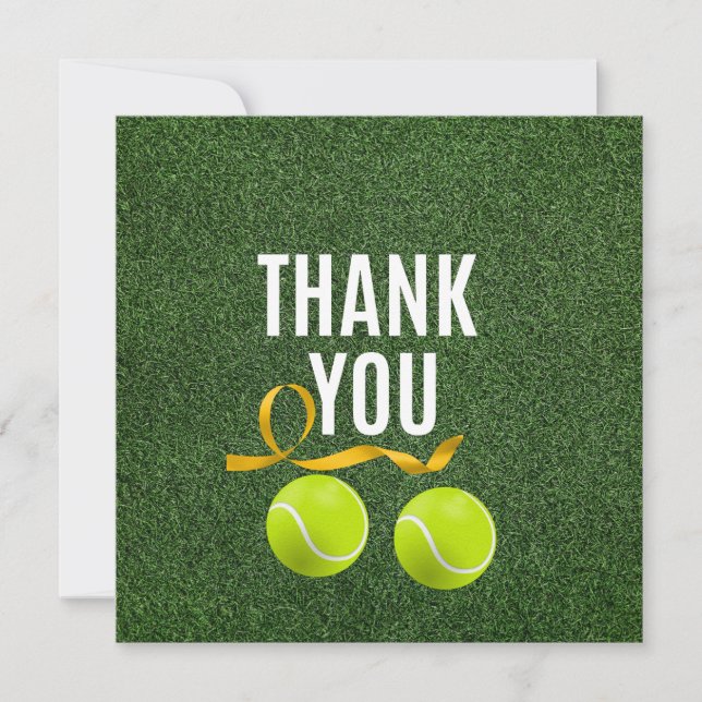 Carte Boule de tennis avec libellé Merci (Devant)