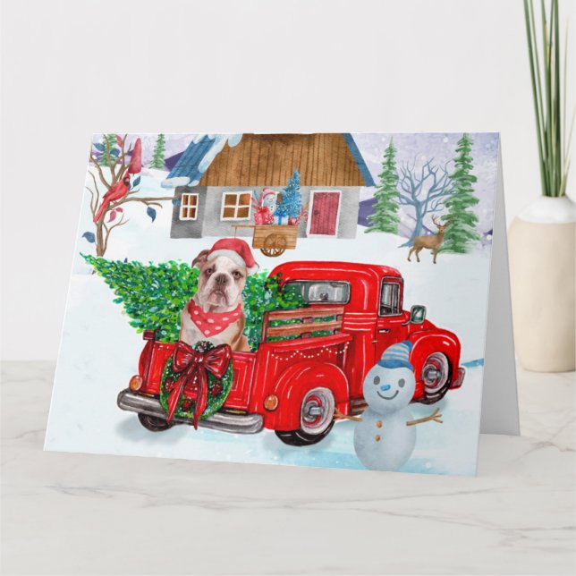 Carte Bouledogue anglais dans un camion de livraison de  (Devant)