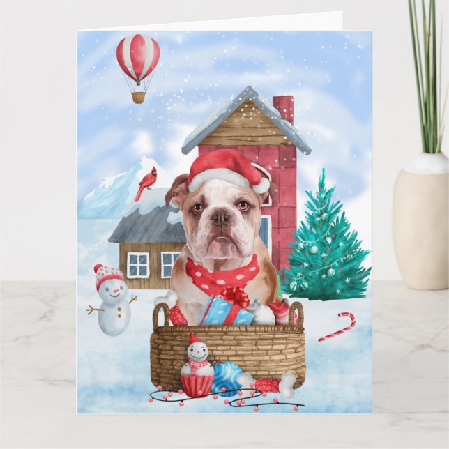 Carte Bouledogue anglais dans une maison pour chien de N (Devant)