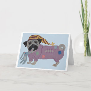 Carte Bouledogue en pyjama