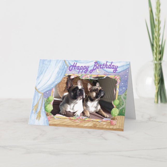 Carte Bouledogue français anniversaire Bouledogue frança (Devant)