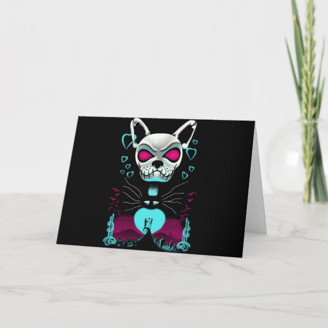 Carte Bouledogue français | Cadeau de citrouille d'Hallo (Devant)